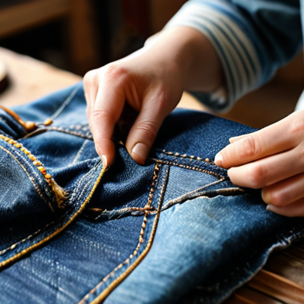 업사이클링 스타트업의 브랜드 차별성 구축 방법 - **Prompt:** A close-up, intimate shot of a female artisan's hands, slightly worn but skilled, delica...