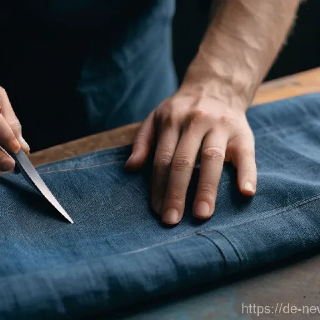 업사이클링 스타트업의 고객 확보 전략 - **Prompt:** A close-up shot of skilled hands, belonging to a person in their late 20s or early 30s (...