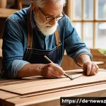 Home 19 업사이클링 스타트업의 고객 경험 관리 - A cozy, sunlit artisan workshop in a quaint German town, featuring a skilled craftsman carefully ass...