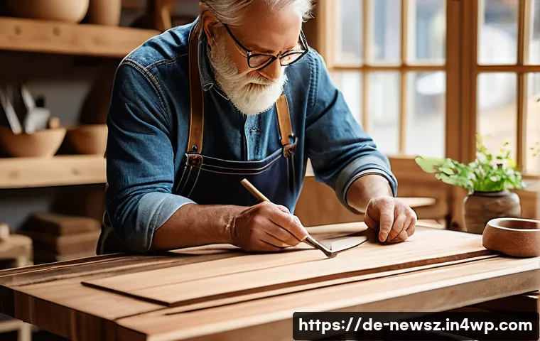 업사이클링 스타트업의 고객 경험 관리 - A cozy, sunlit artisan workshop in a quaint German town, featuring a skilled craftsman carefully ass...